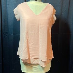 Pink chiffon-like top
